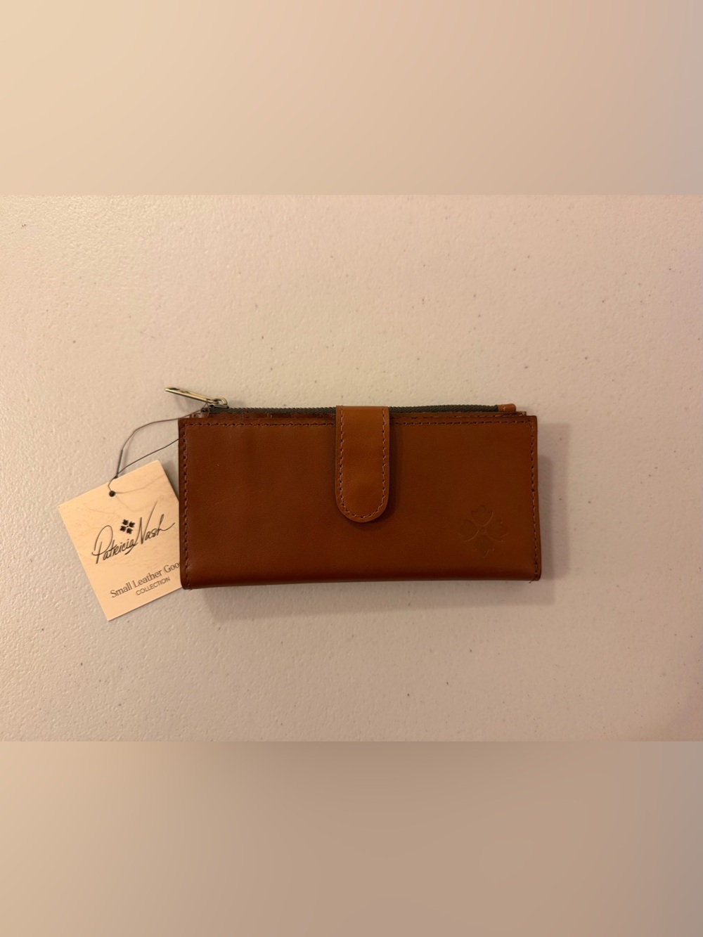 Patricia Nash Nazari Tan/Cognac Brown Leather Wallet - NWT